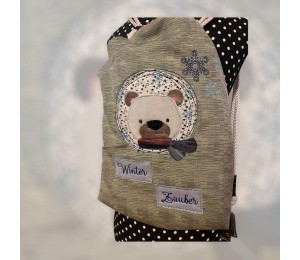 Stickdatei - Winterfreunde Doodle Appli Pinguin